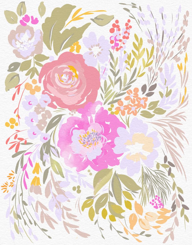 Pastel Floral Arrangement by Josie George — canvas wall art