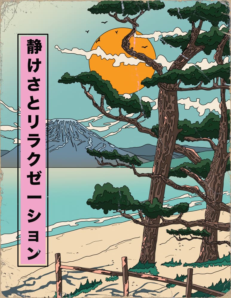 Mount Fuji Pine Coast by Nicholas — canvas wall art