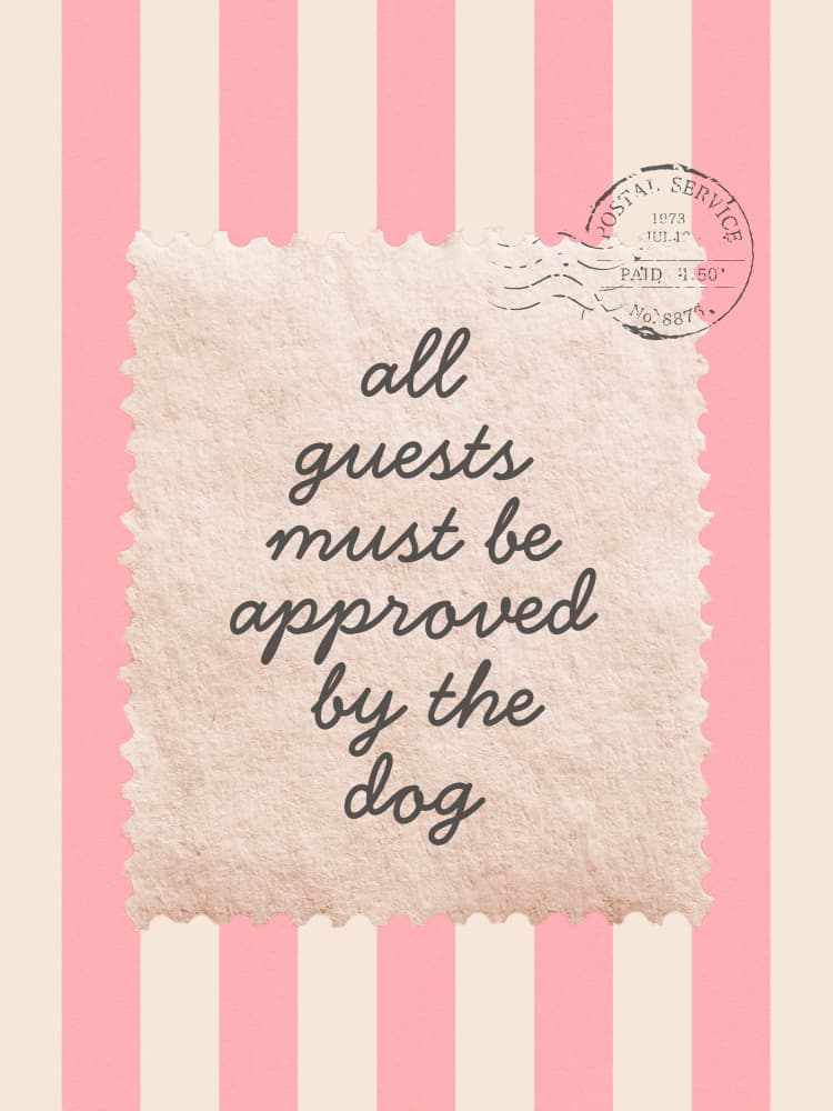 Funny Dog Rules Stamp by Jolly and Dash — canvas wall art