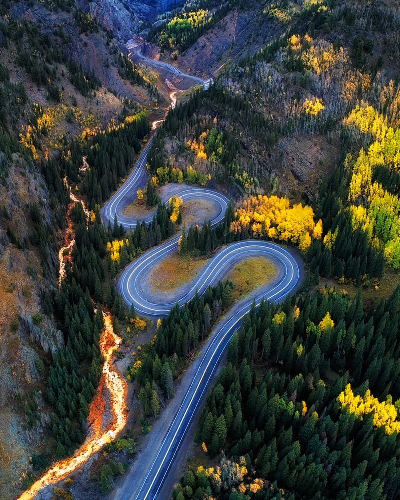 Winding Autumn Mountain Road by Mei Xu — canvas wall art
