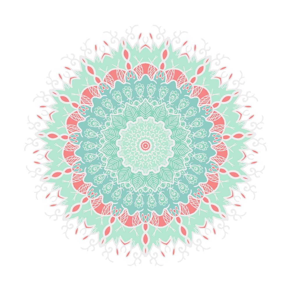Mint Coral Mandala by Marika Barsrsind β canvas wall art