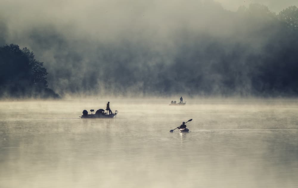 Misty Lake Morning by Hannah & Wei — canvas wall art