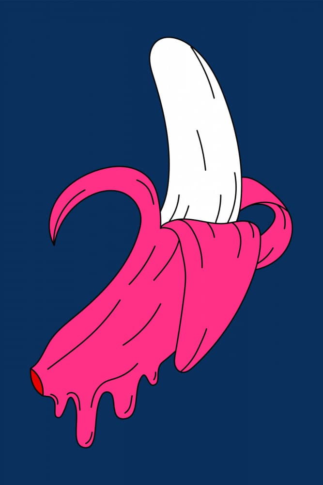 Dripping Pink Banana by jay stanley — canvas wall art
