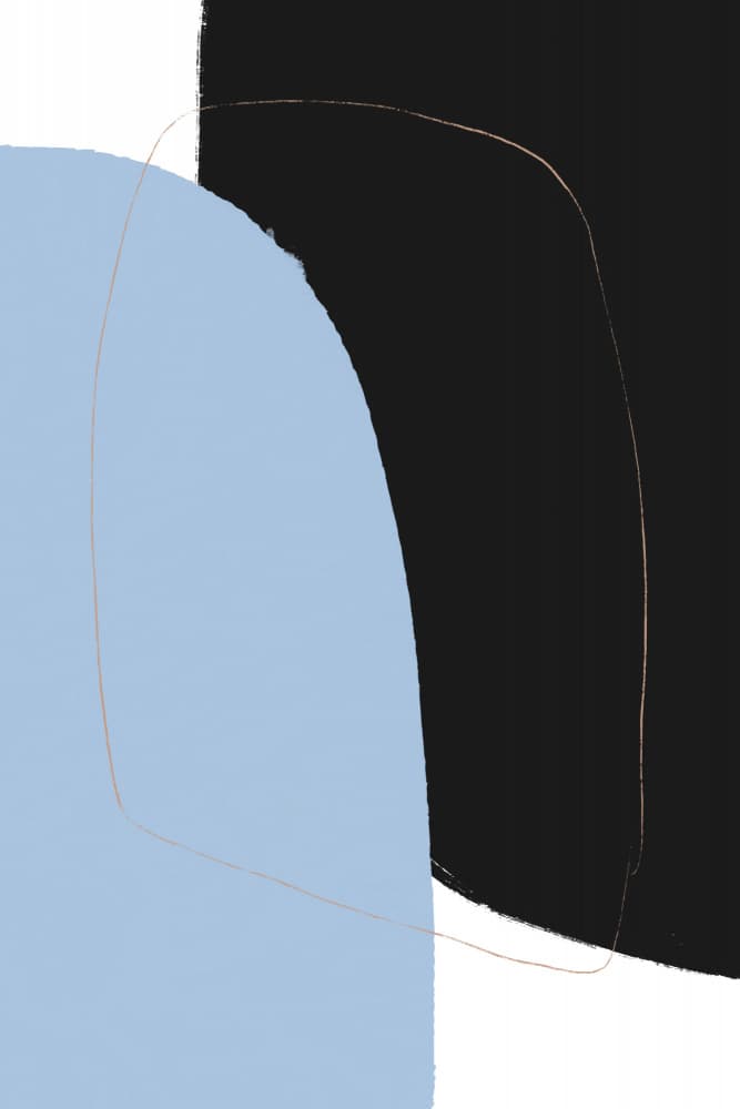 Overlapping Black And Blue Shapes by uplusmestudio — canvas wall art