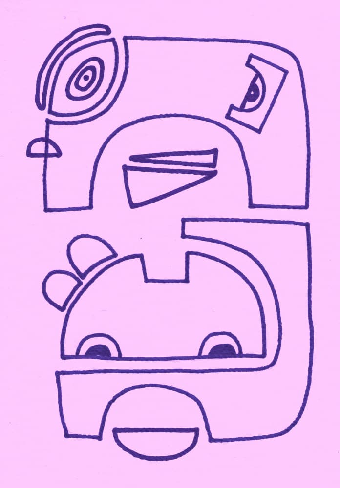Pink Purple Abstract Faces by Santhosh ch — canvas wall art