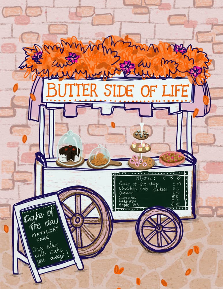 Whimsical Dessert Cart by Art by the Ocean — canvas wall art