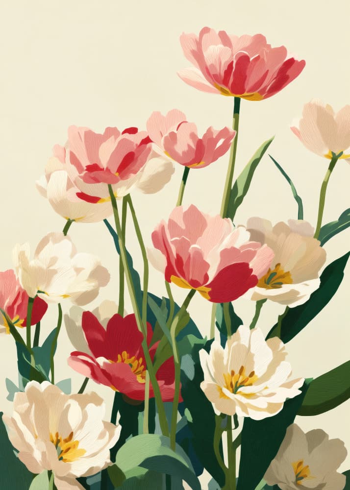 Vibrant Spring Tulips by City Art — canvas wall art