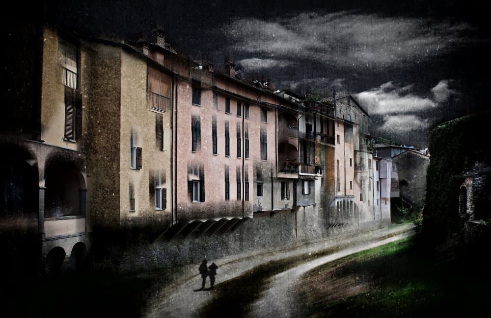 Moody Old Town Path by Raffaele Corte — canvas wall art