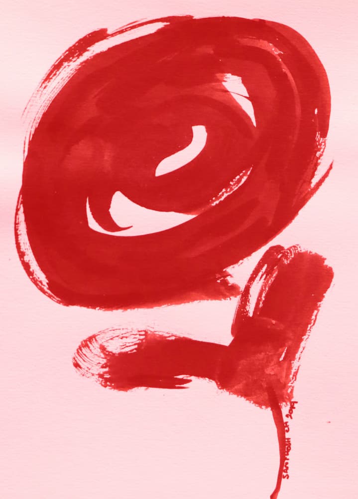 Abstract Red Flower by Santhosh ch — canvas wall art