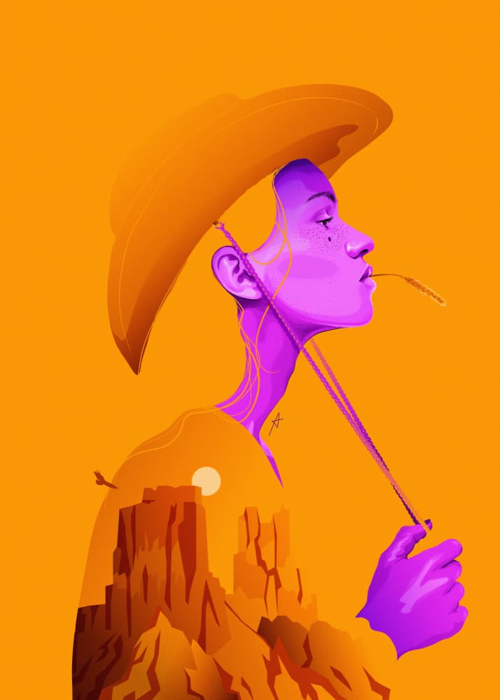 Modern Cowgirl Spirit by AnA Ariane — canvas wall art