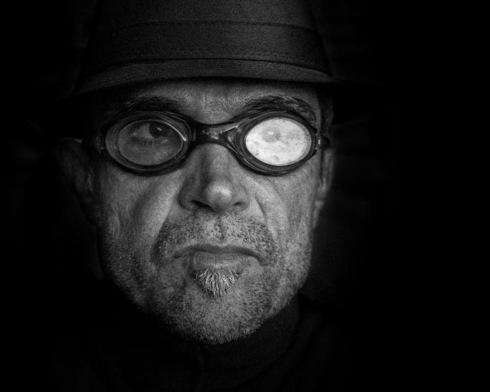 Enigmatic Goggles Portrait by Giorgio Toniolo — canvas wall art