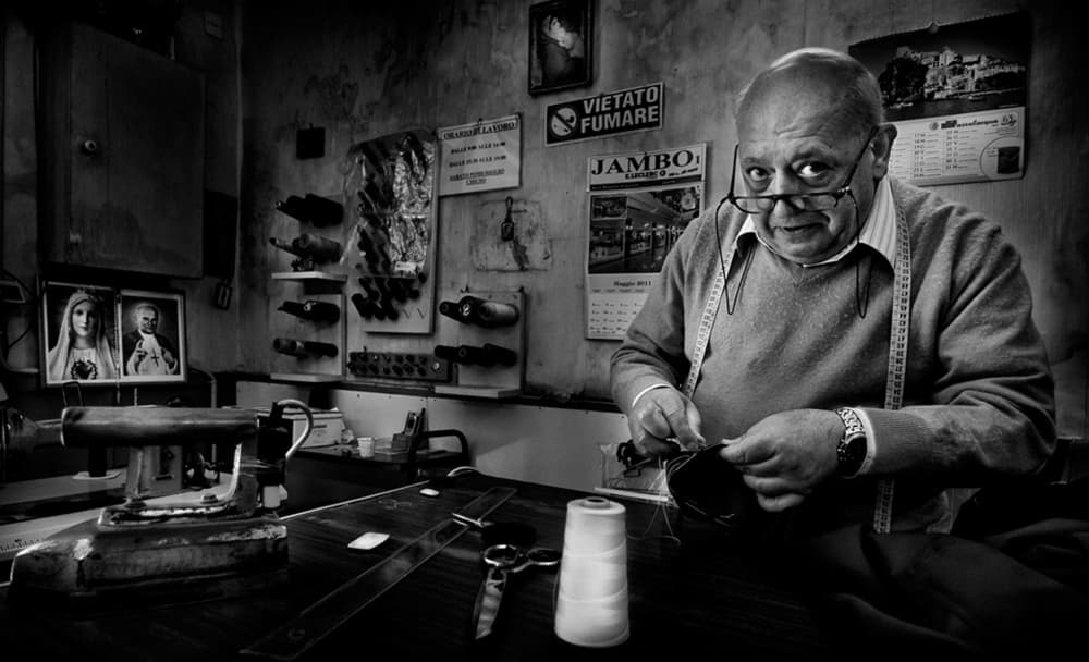 The Tailor's Honest Gaze by Antonio Grambone — canvas wall art