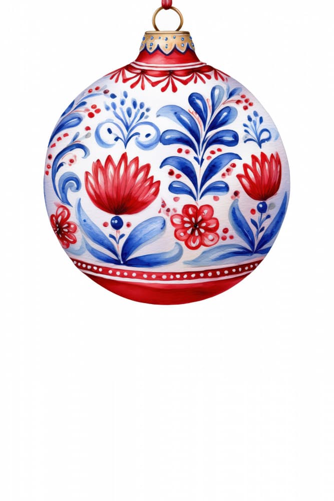 Folk Art Christmas Ornament by casa cartissi — canvas wall art