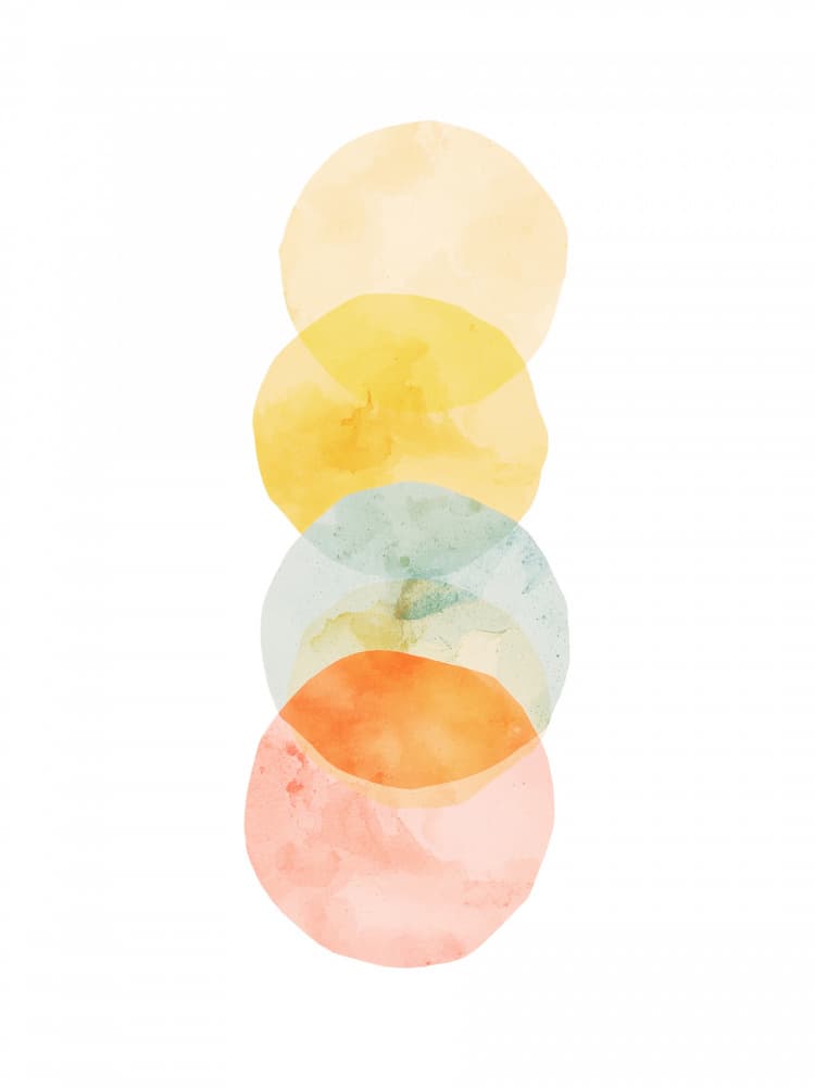 Watercolor Stacked Circles by Ohkimiko — canvas wall art