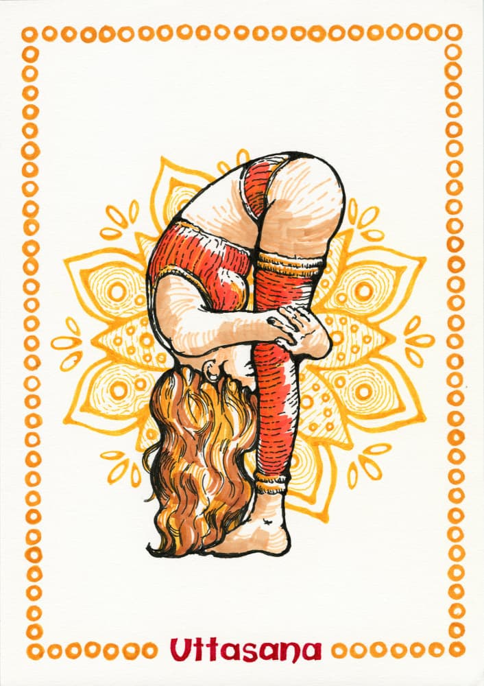 Spiritual Yoga Pose by Olga Galeeva — canvas wall art