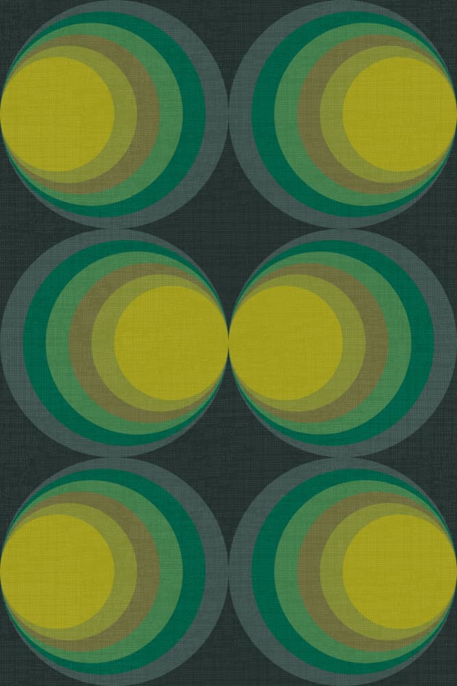 Retro Concentric Circles by Alexandra Weise — canvas wall art