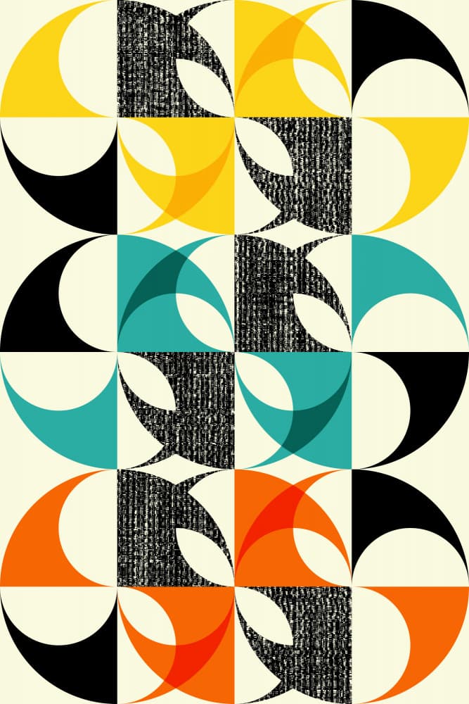 Vibrant Mid Century Shapes by Petr Strnad — canvas wall art