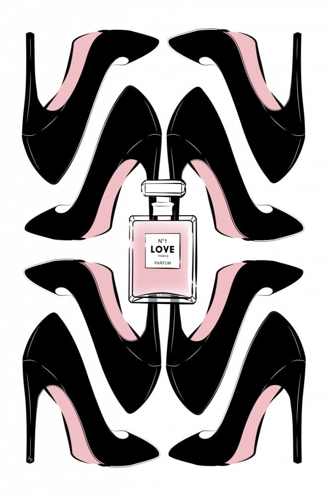 Chic Heels And Perfume by Martina — canvas wall art