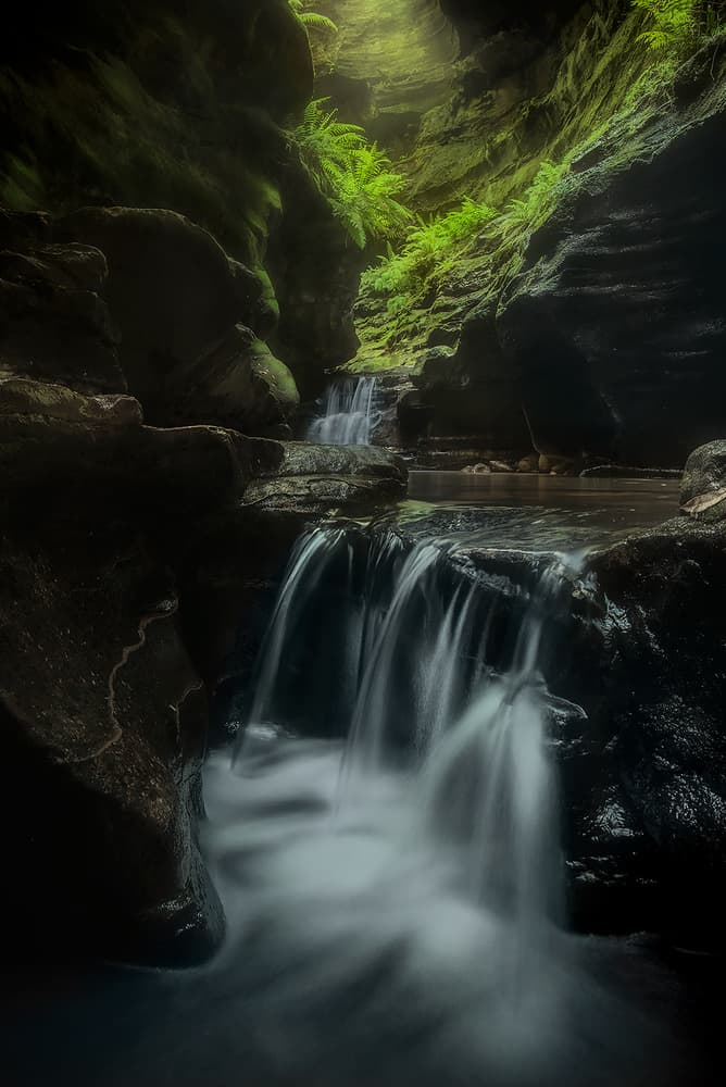 Enchanted Canyon Waterfall by Yan Zhang — canvas wall art
