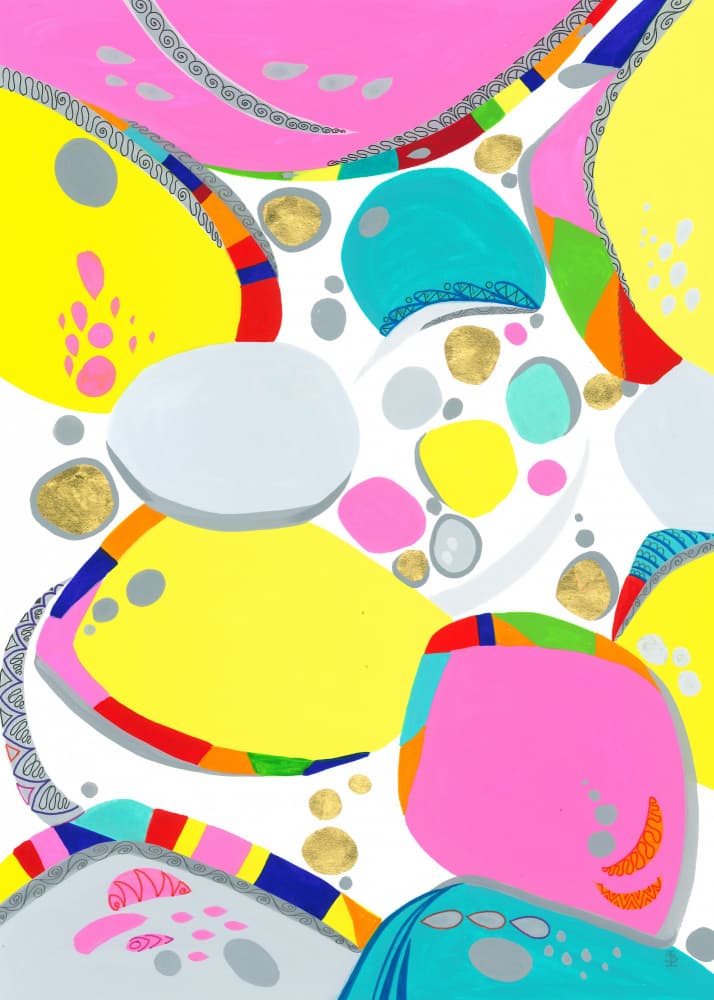 Colorful Pebblescape by Isabelle Brent — canvas wall art