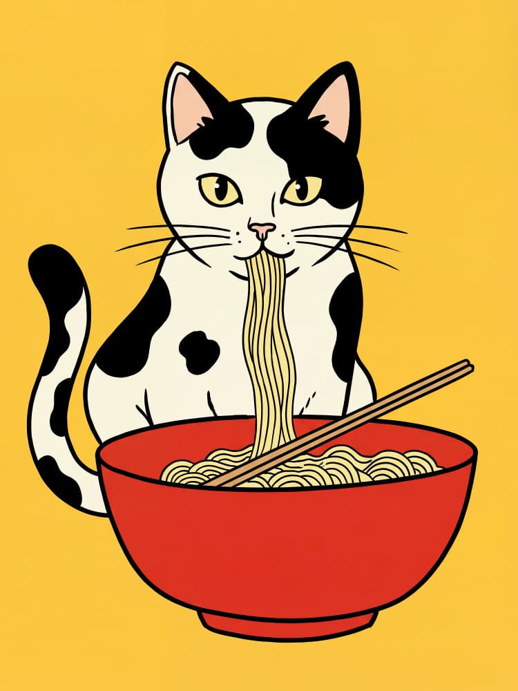 Ramen Cat by Andreas Magnusson — canvas wall art