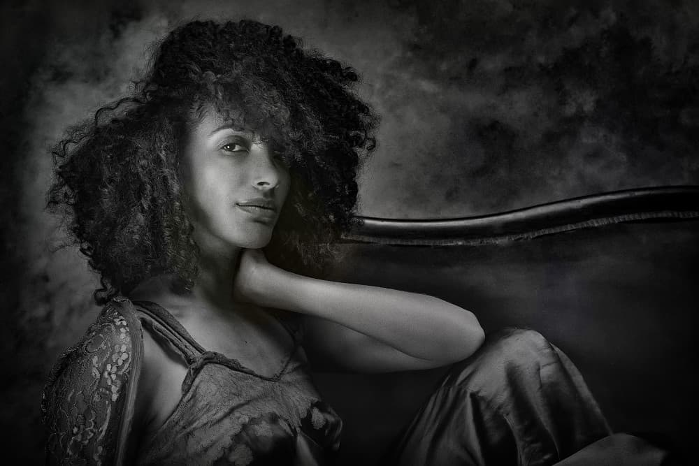 Timeless Female Portrait by Joan Gil Raga — canvas wall art