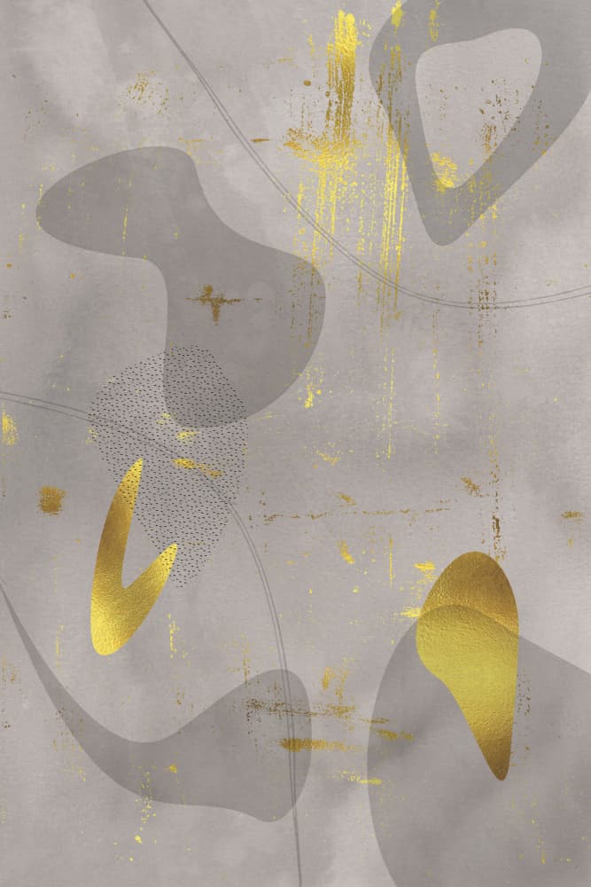 Golden Grey Abstract Flow by Melanie Viola — canvas wall art