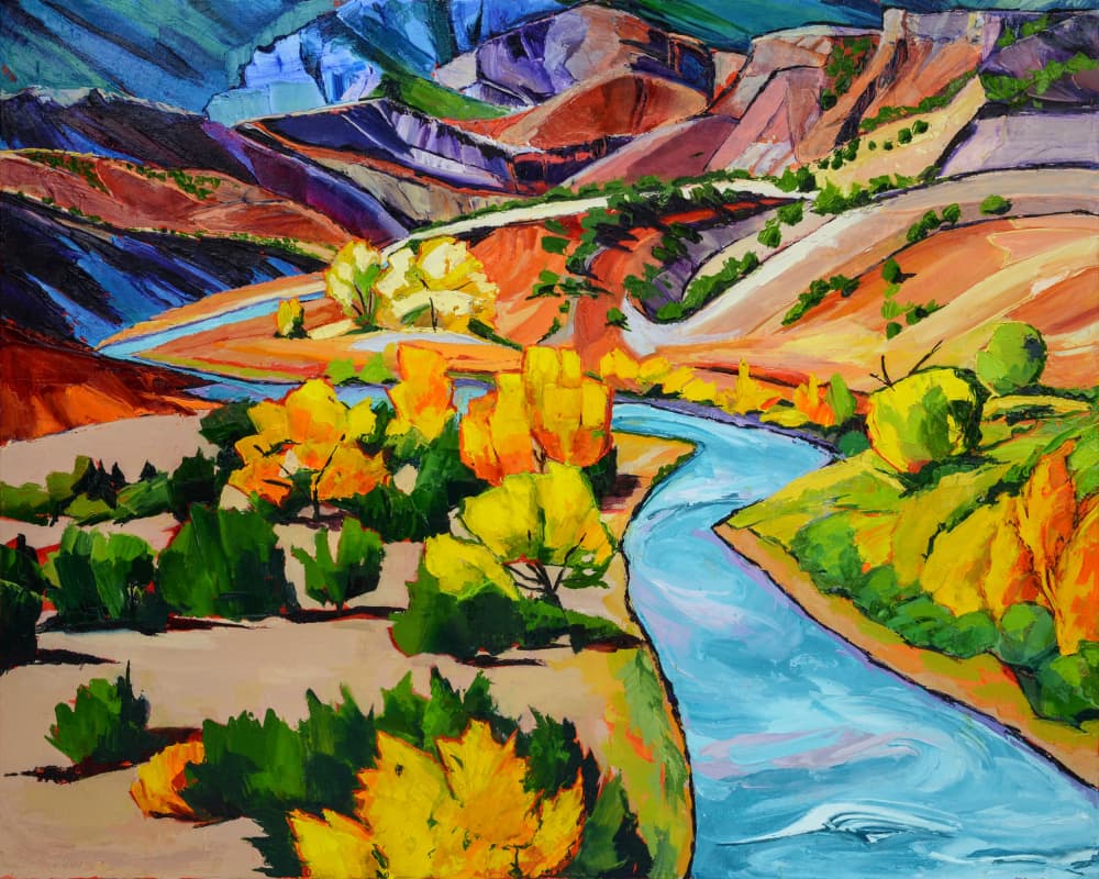 Vibrant Mountain River by Maxine Shore — canvas wall art
