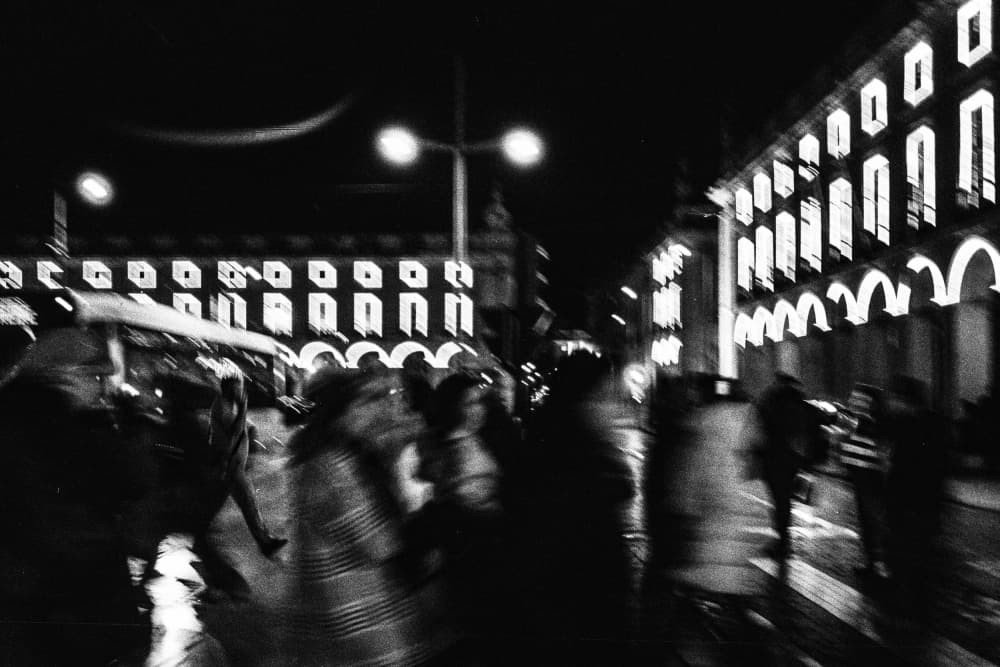 Motion Blur City Night by Paulo Abrantes — canvas wall art