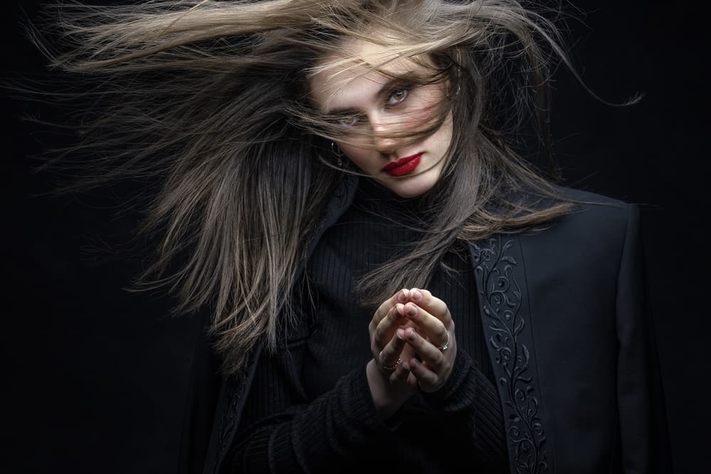 Windswept Red Lips by Domenico Petrocca — canvas wall art