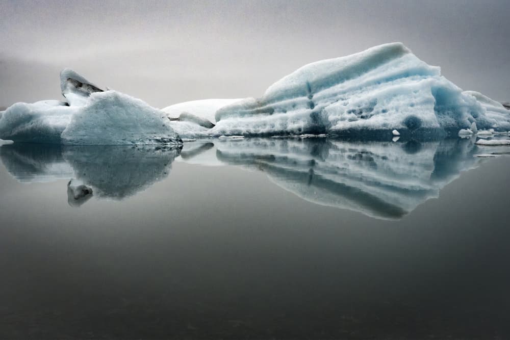 Blue Ice Reflections by Linda Wride — canvas wall art