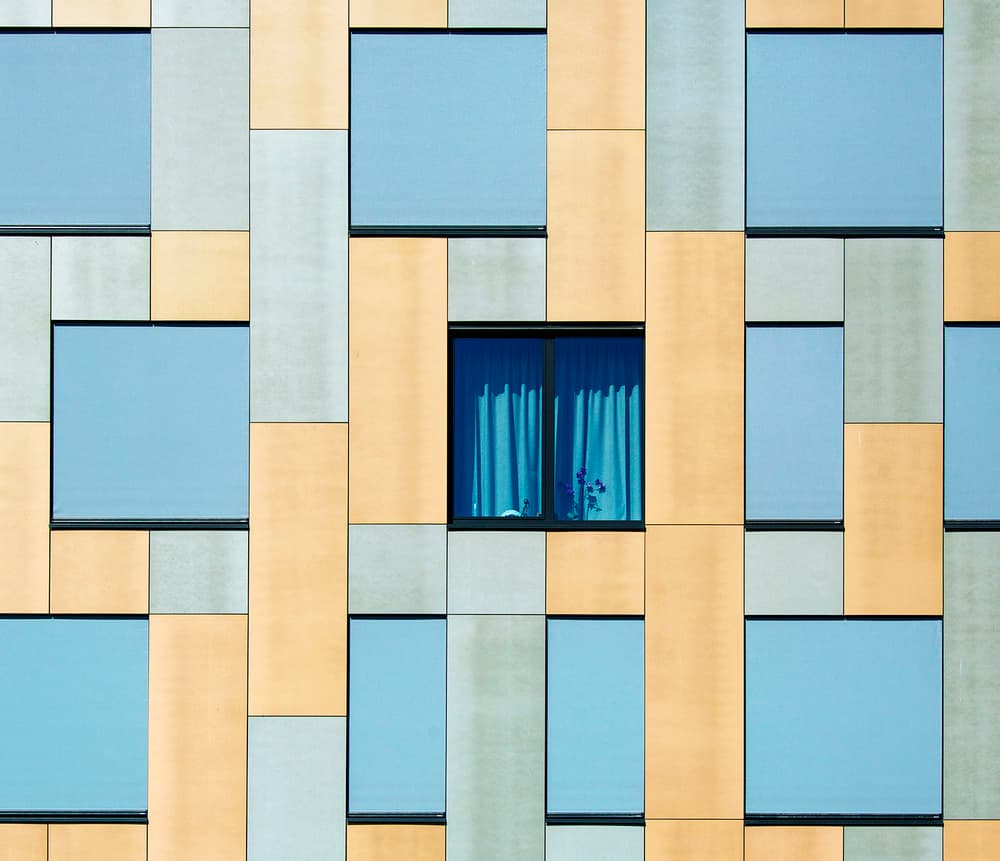 Geometric Building Facade by Jef Van den Houte — canvas wall art