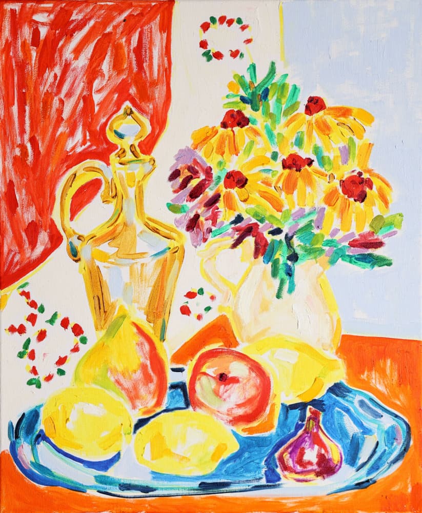 Colorful Flowers and Fruit by Tamara Jare — canvas wall art