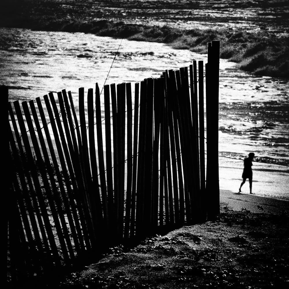 Ocean Fence Silhouette by Paulo Abrantes — canvas wall art