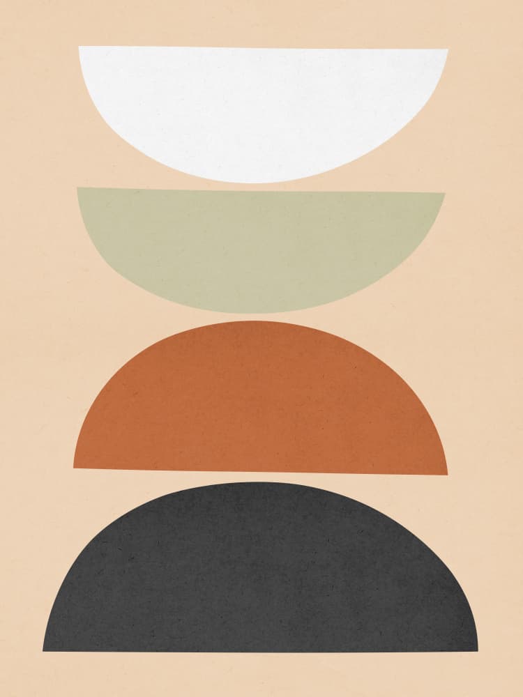 Stacked Earth Tone Shapes by Vitor Costa — canvas wall art