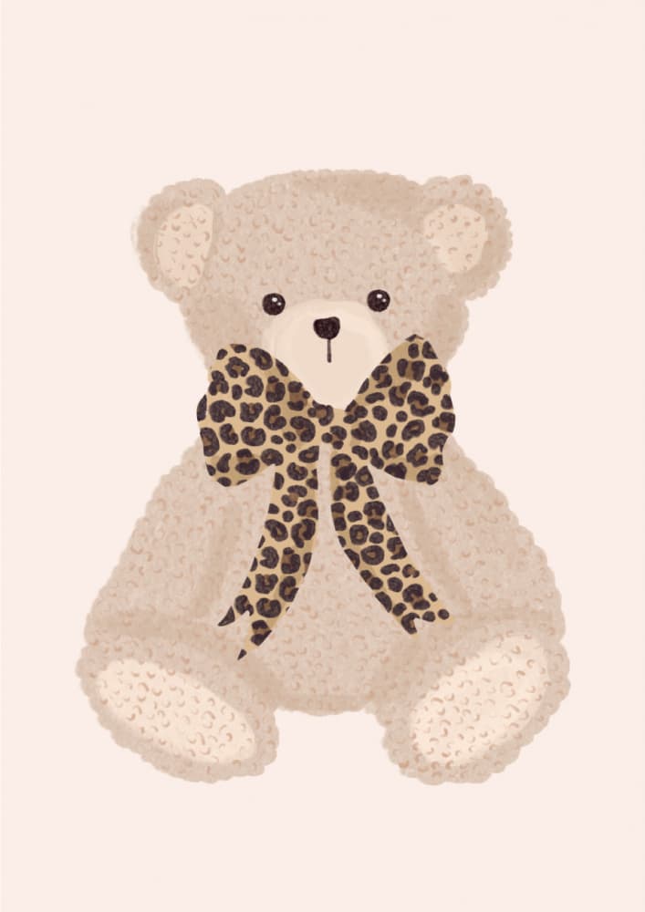 Cute Leopard Teddy Bear by Aislinn Simmonds — canvas wall art