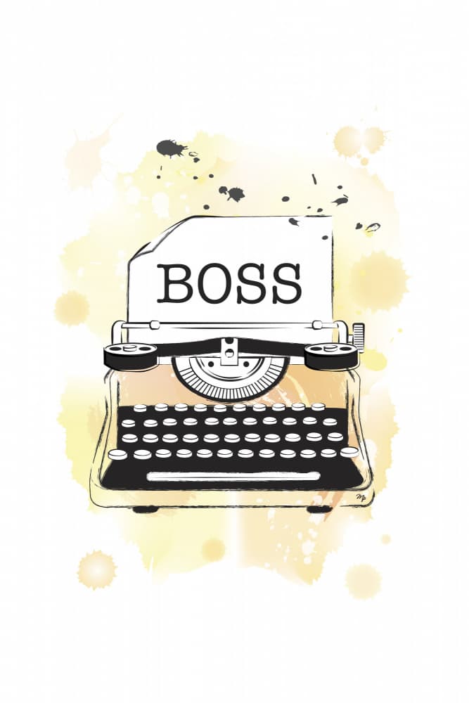 Vintage Boss Typewriter by Martina — canvas wall art