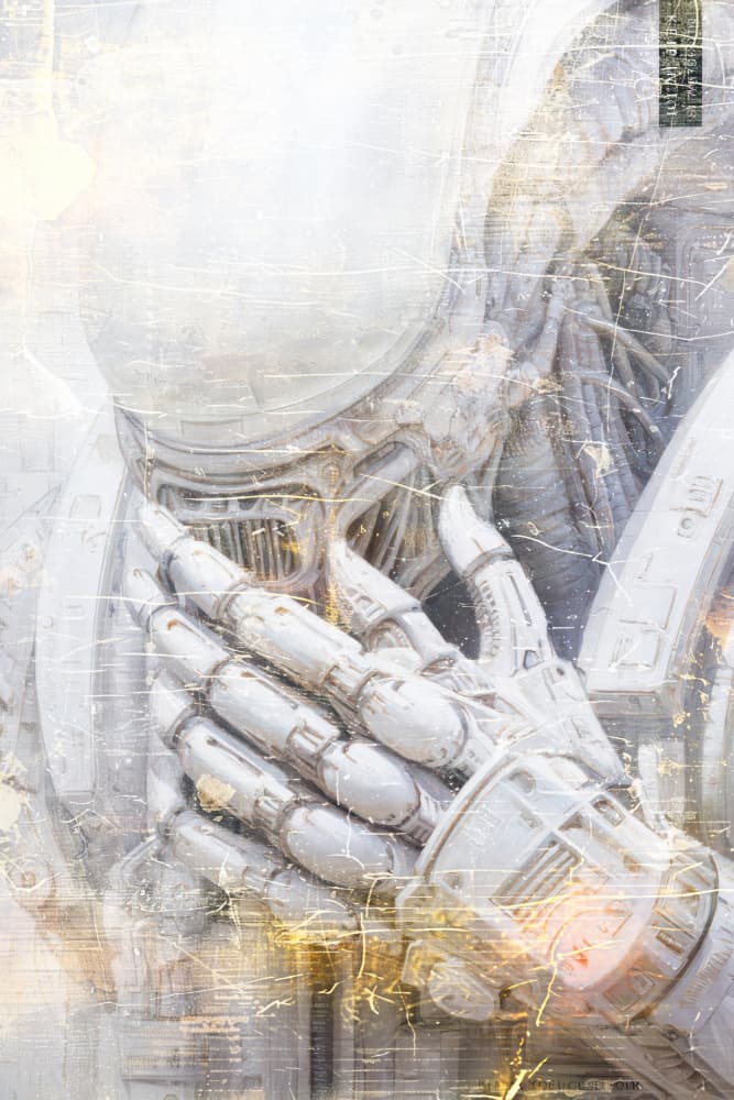 Pensive Biomechanical Figure by Rafal Kulik — canvas wall art