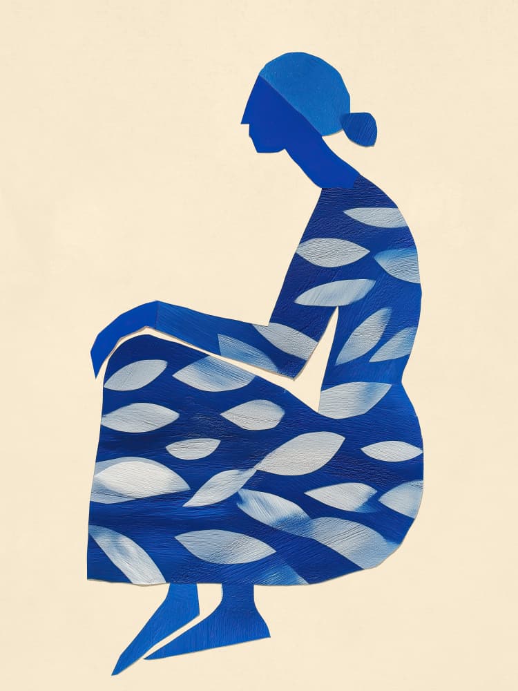 Serene Blue Woman by City Art — canvas wall art