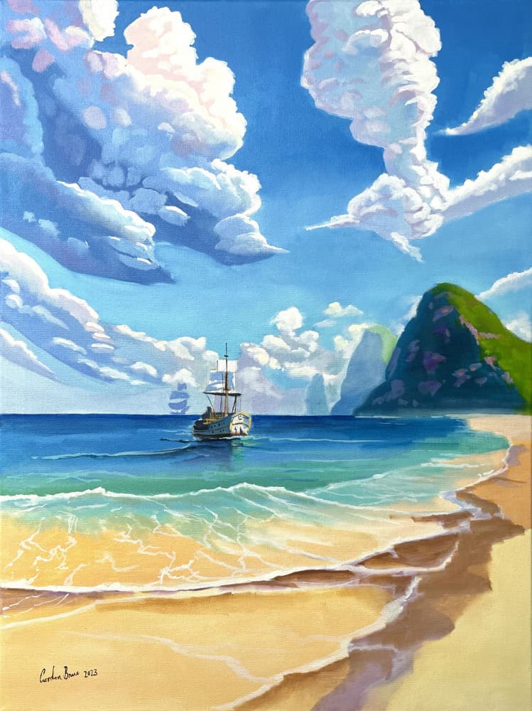 Sailing Island Paradise by Gordon Bruce — canvas wall art