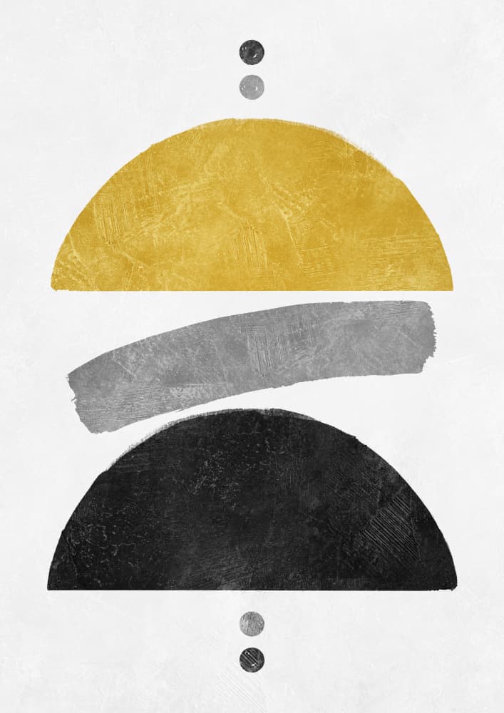Golden Geometric Balance by Ema Paraschiv — canvas wall art