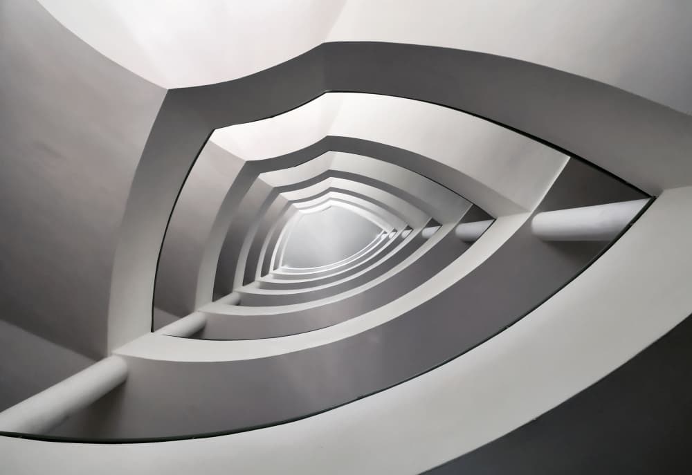 Modern Spiral Architecture by Renate Reichert — canvas wall art