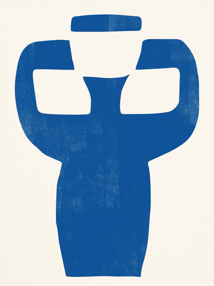 Blue Stylized Figure by The Printable Studio — canvas wall art