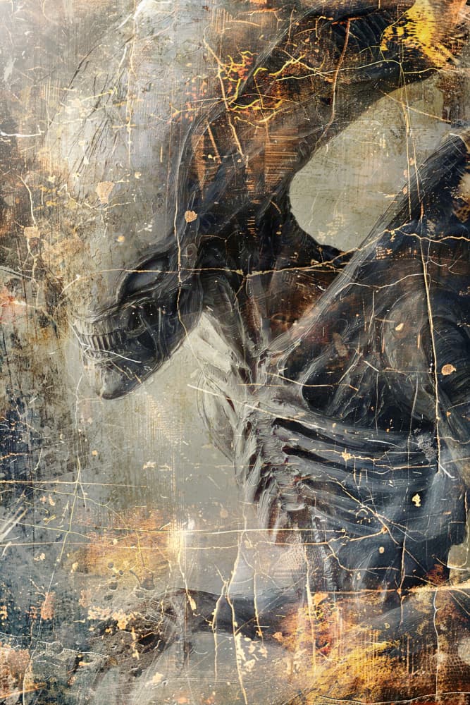 Bio-Mechanical Horror Creature by Rafal Kulik — canvas wall art