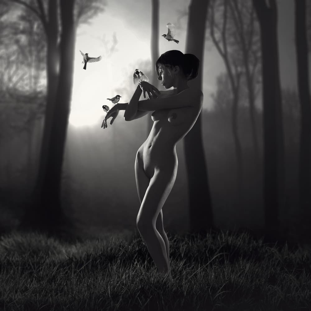 Ethereal Forest Woman by Dmitry Frizel — canvas wall art