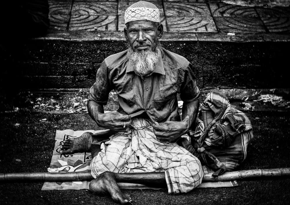 Elderly Man Street Portrait by Joxe Inazio Kuesta Garmendia — canvas wall art
