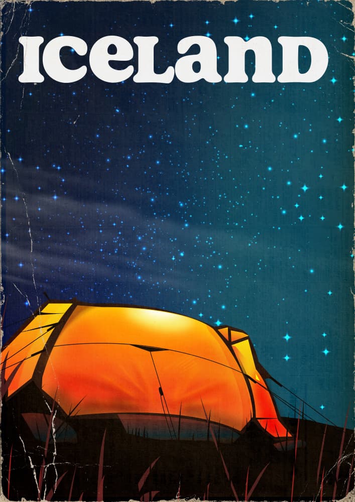 Iceland Starry Night Camping by Nicholas — canvas wall art