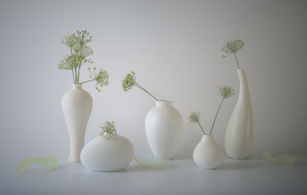 White Vases Still Life by May G — canvas wall art