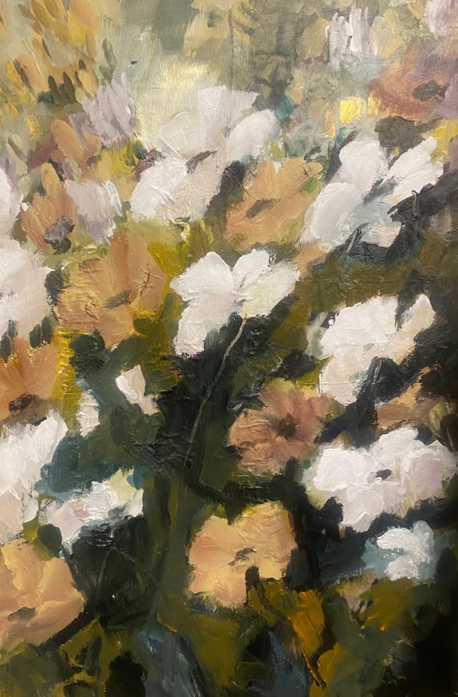 Painterly Garden Flowers by Anna-Karin Bergius — canvas wall art
