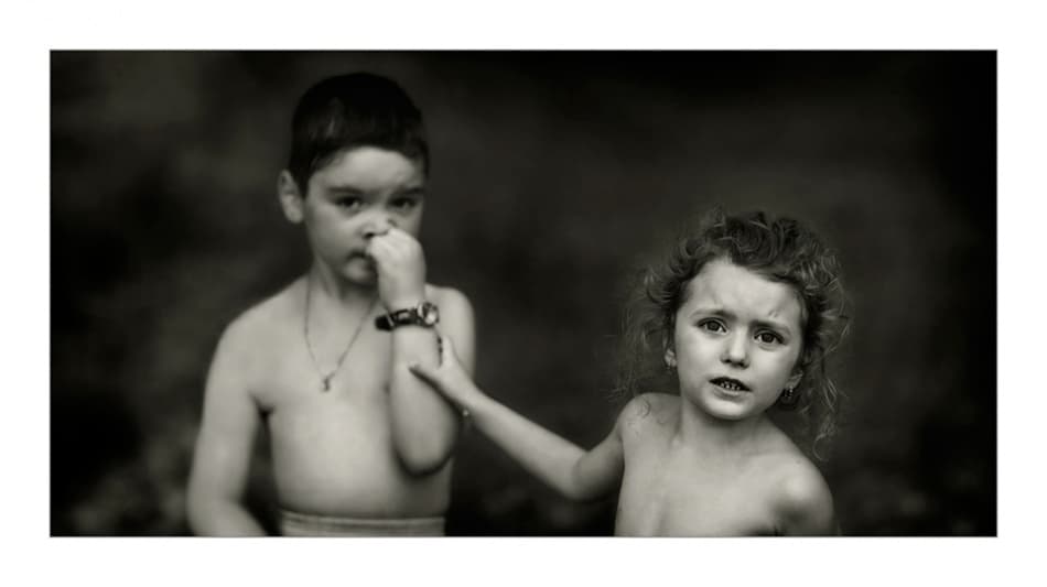 Young Siblings Gaze by Ileana Bosogea-Tudor — canvas wall art